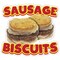 Signmission Sausage Biscuits Decal Concession Stand Food Truck Sticker, 8" x 4.5", D-DC-8 Sausage Biscuits19 D-DC-8 Sausage Biscuits19 - alternate 1